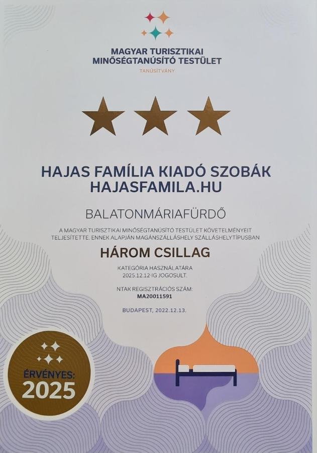 Hajas Família Kiadó Szobák Balatonmáriafürdő Kültér fotó